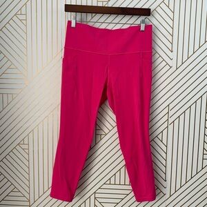 Athleta Salutation Stash 7/8 Tights Leggings Hot Pink pockets large L legging